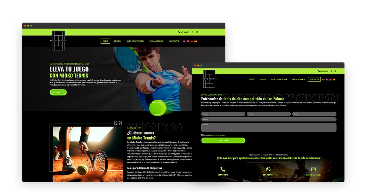 Desarrollando una presencia digital sólida para Mioko Tennis en Las Palmas