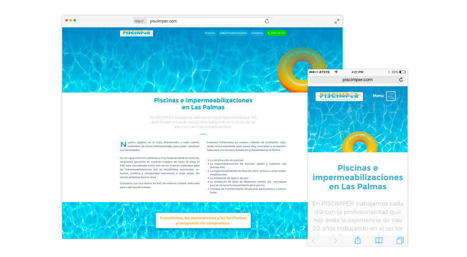 Piscimper - Diseño de página web para Pymes en Las Palmas