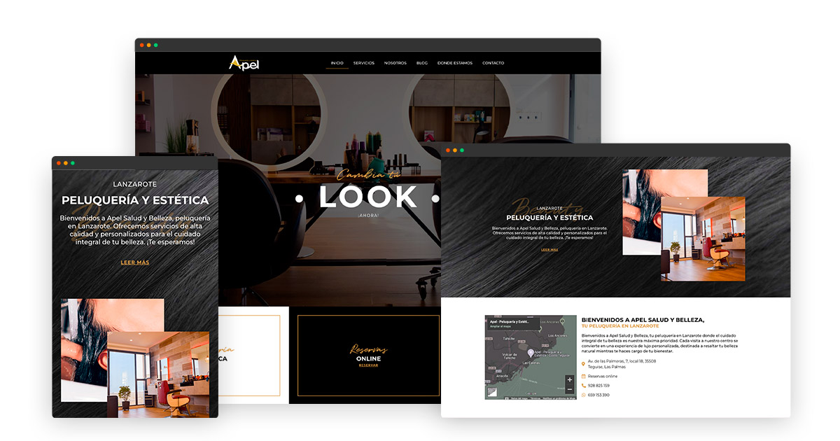 Diseño Web en Lanzarote para Apel Peluquería y Estética