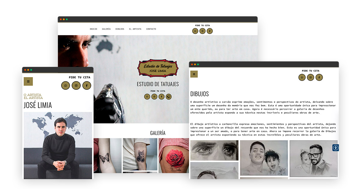 Diseño de página web para Limia Tattoo en Las Palmas y Portugal