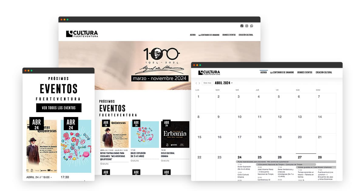 Creación página web de eventos de Fuerteventura