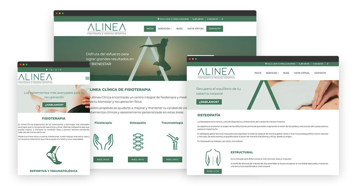 Diseño web en wordpress para centro de Fisioterapia y Medicina deportiva