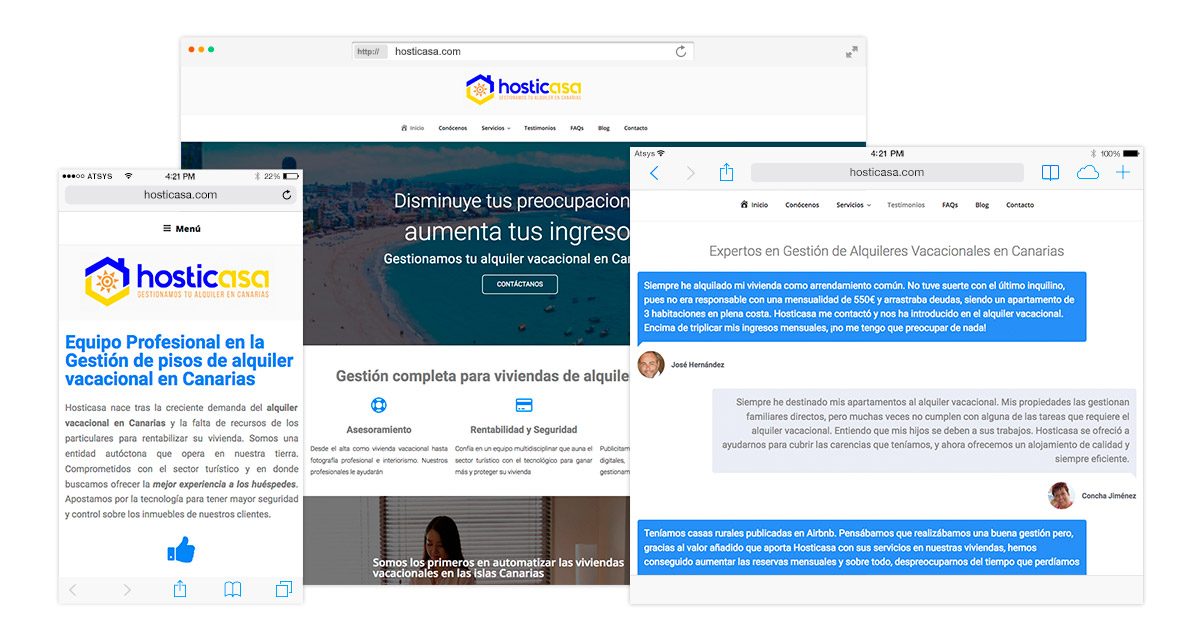 Diseño página web responsive en wordpress en Las Palmas