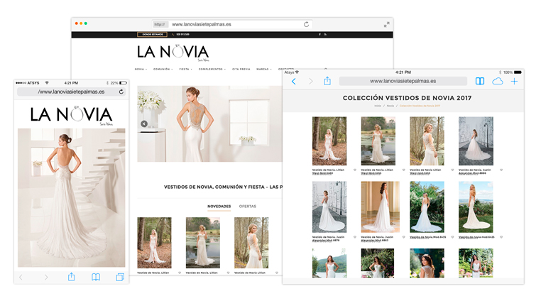 Diseño Catálogo Online La Novia 7 Palmas