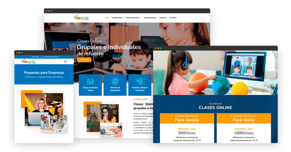 Diseño página web clases online en Las Palmas