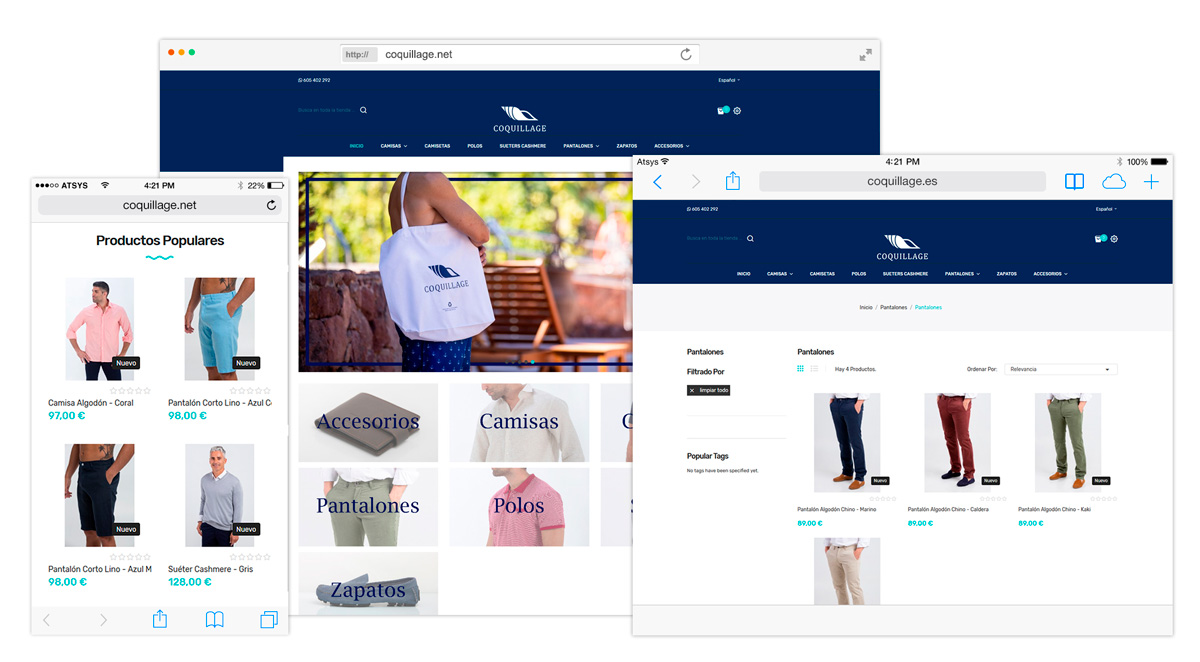 Programación y diseño Tienda Online de ropa en Gran Canaria - Coquillage