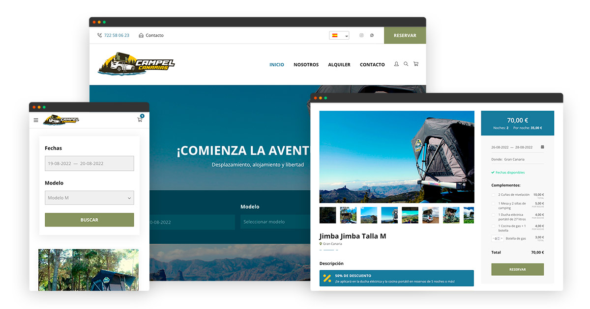 Diseño web con gestor de reservas y alquileres