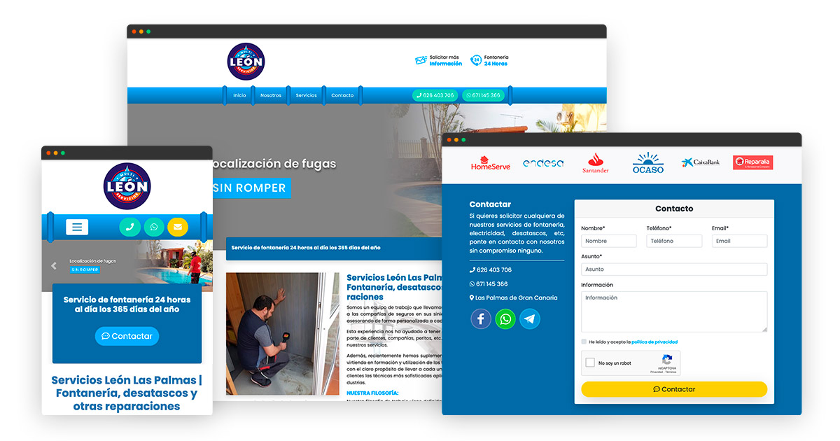 Diseño de Página web y campaña SEM para fontanero en Las Palmas