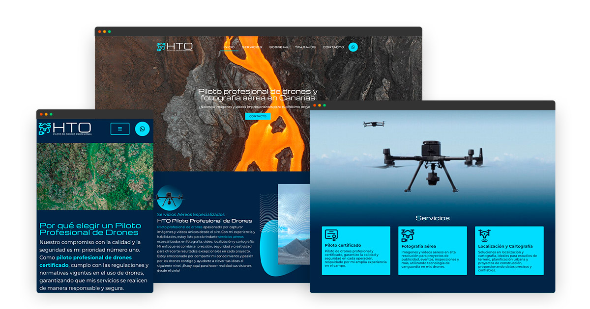 Diseño de página web para HTO Drones en Las Palmas