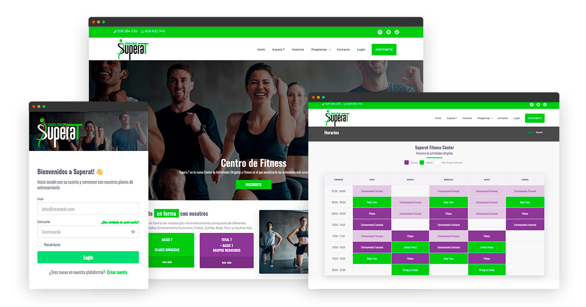 Web a medida para Centro de Fitness