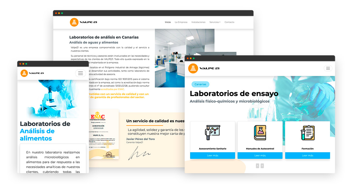 Diseño web para Laboratorios en Las Palmas