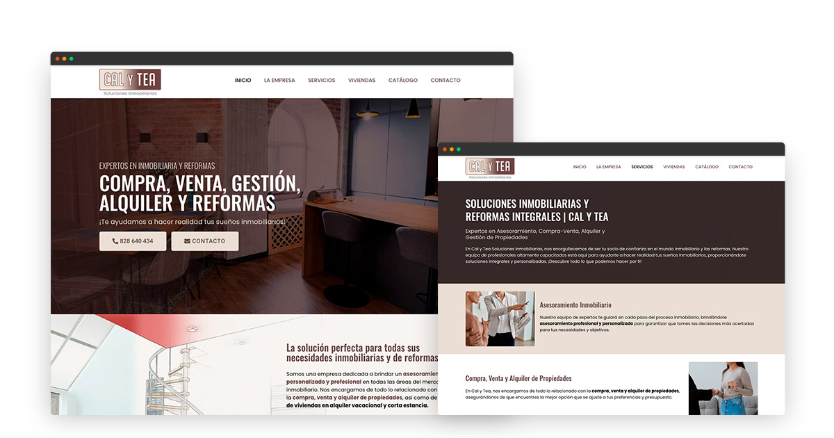 Página web con WordPress para una inmobiliaria
