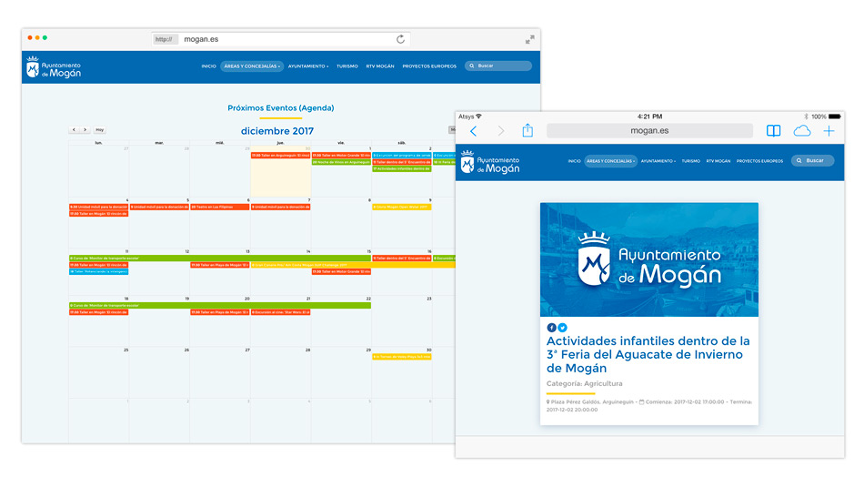 Página web con Agenda para el Ayuntamiento de Mogán