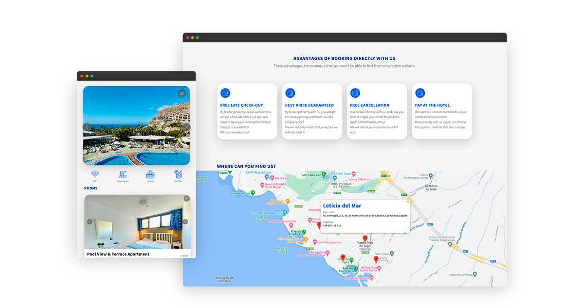 Página web a medida Hotel en Gran Canaria